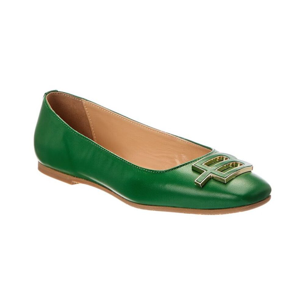 Baldinini Leather Ballet Flat, Green